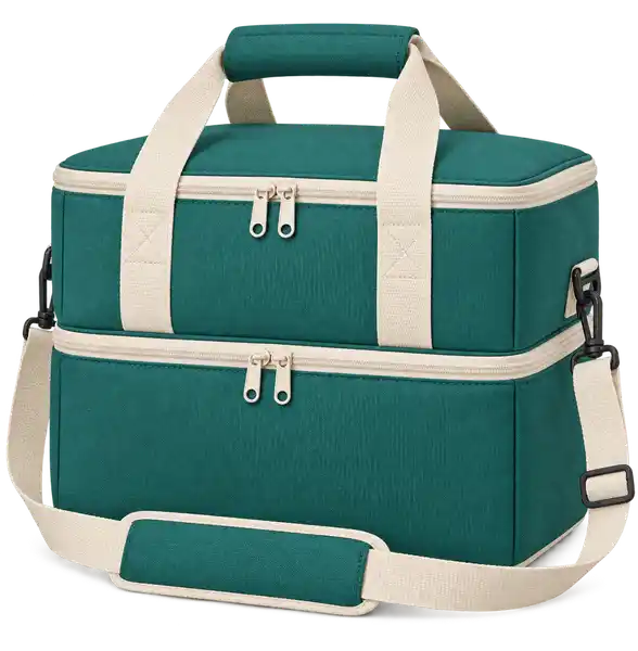 Emerald Teal Polyspun Canvas Thermal Food Delivery Bag