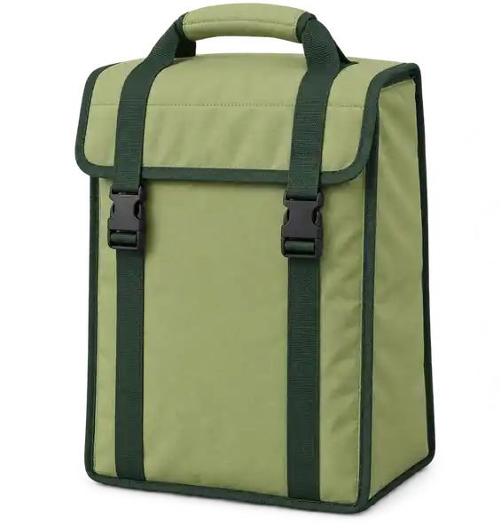 Pale Olive Green Polyspun Canvas Thermal Burger Delivery Bag