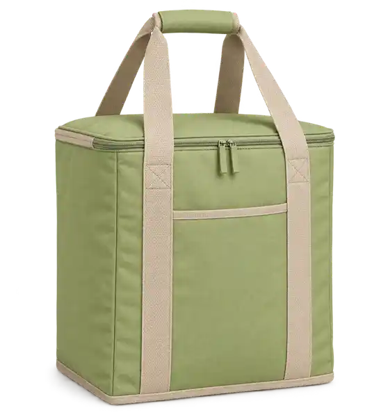 Pale Olive Green Polyspun Canvas Thermal Cooler Bag