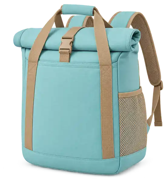 Pale Aqua Polyspun Canvas Thermal Cooler Bag