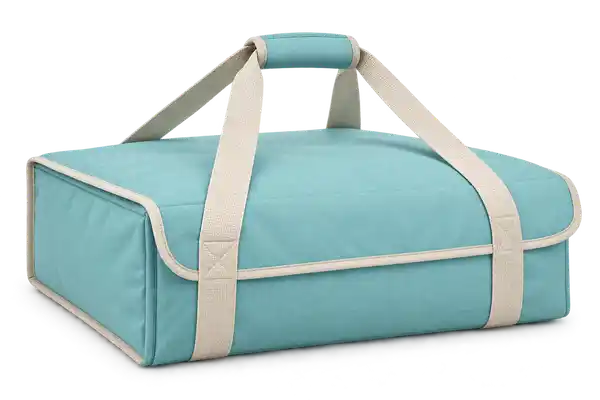 Pale Aqua Polyspun Canvas Thermal Pizza Delivery Bag