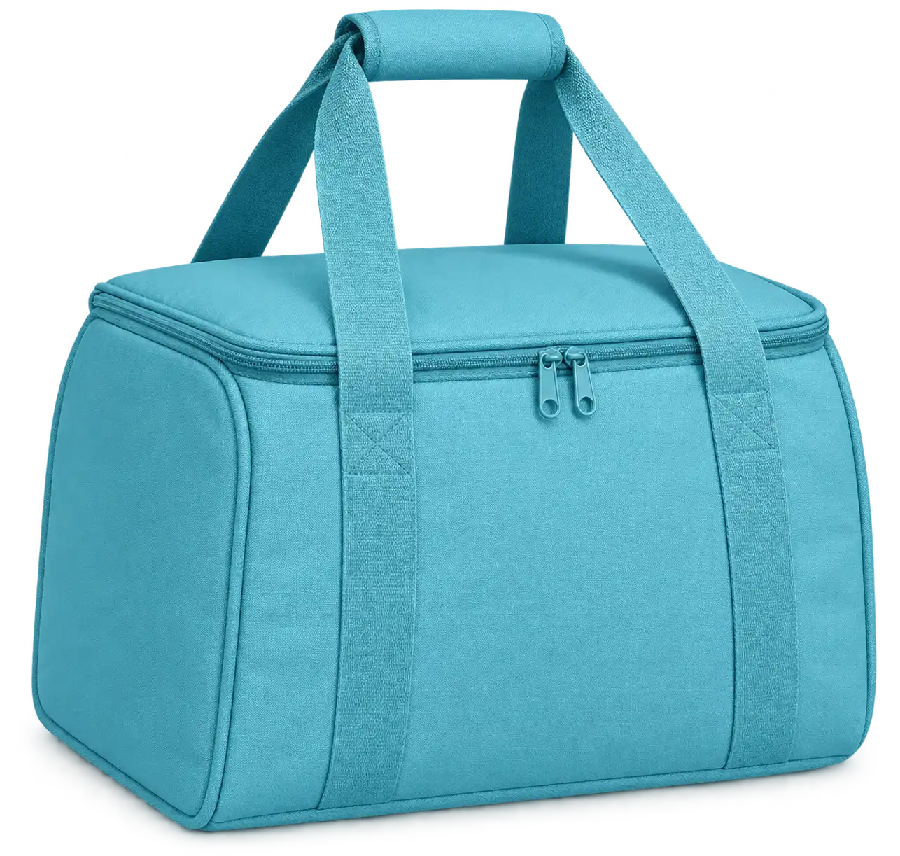 Turquoise Blue Polyspun Canvas Thermal Burger Delivery Bag — Teal