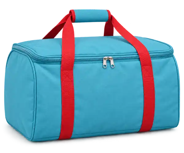 Turquoise Blue Polyspun Canvas Thermal Food Delivery Bag