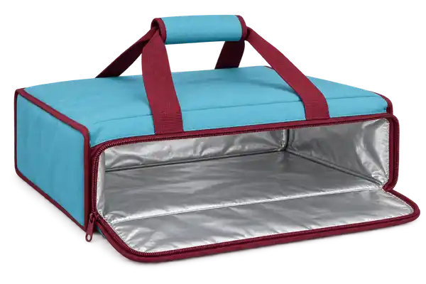 Turquoise Blue Polyspun Canvas Thermal Pizza Delivery Bag