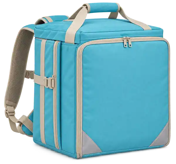 Turquoise Blue Polyspun Canvas Insulated Rider Delivery Bag