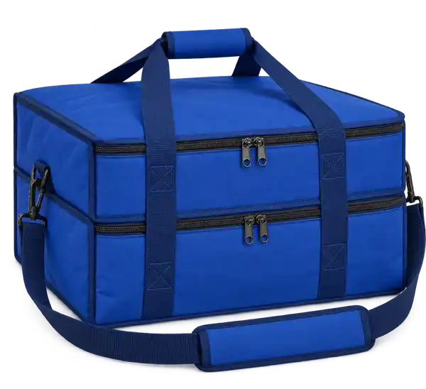 Cobalt Blue Polyspun Canvas Thermal Pizza Delivery Bag