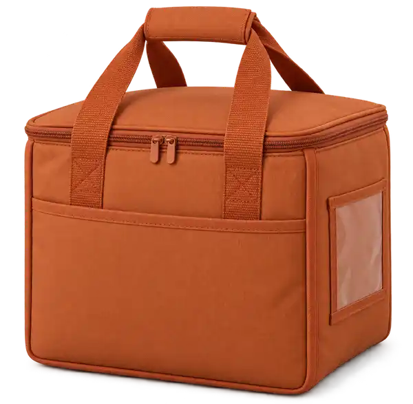 Burnt Orange Polyspun Canvas Thermal Burger Delivery Bag