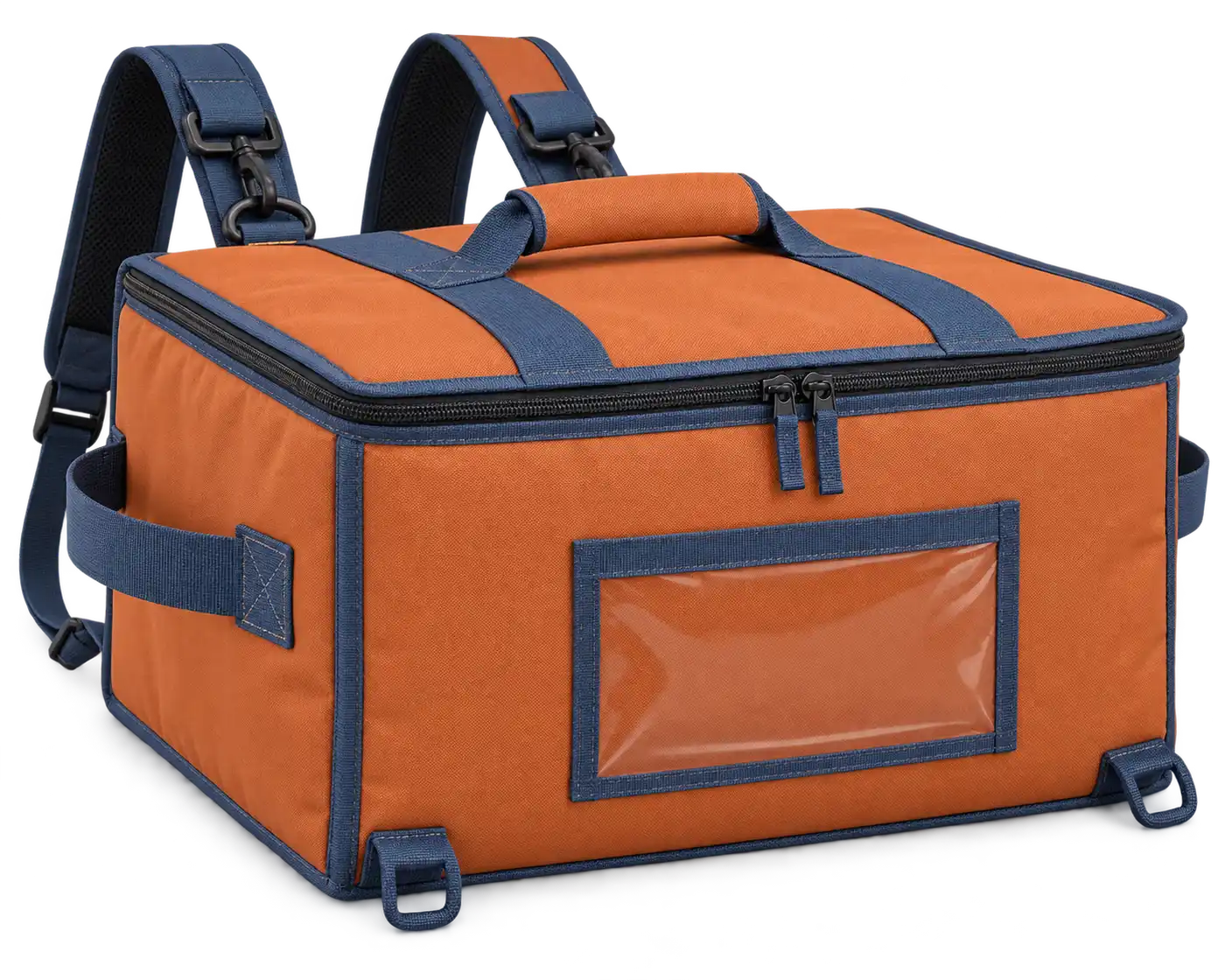 Burnt Orange Polyspun Canvas Insulated Rider Delivery Bag — Slate blue