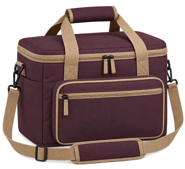 Dark Aubergine Polyspun Canvas Thermal Burger Delivery Bag