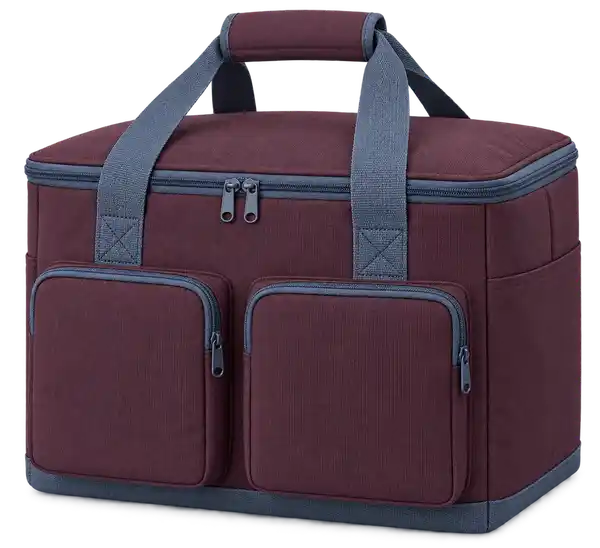 Dark Aubergine Polyspun Canvas Thermal Cooler Bag