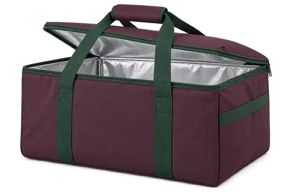 Dark Aubergine Polyspun Canvas Thermal Food Delivery Bag
