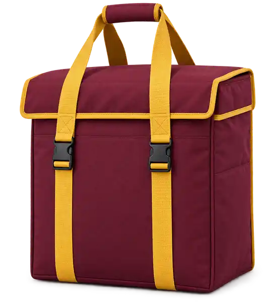 Burgundy Polyspun Canvas Thermal Food Delivery Bag