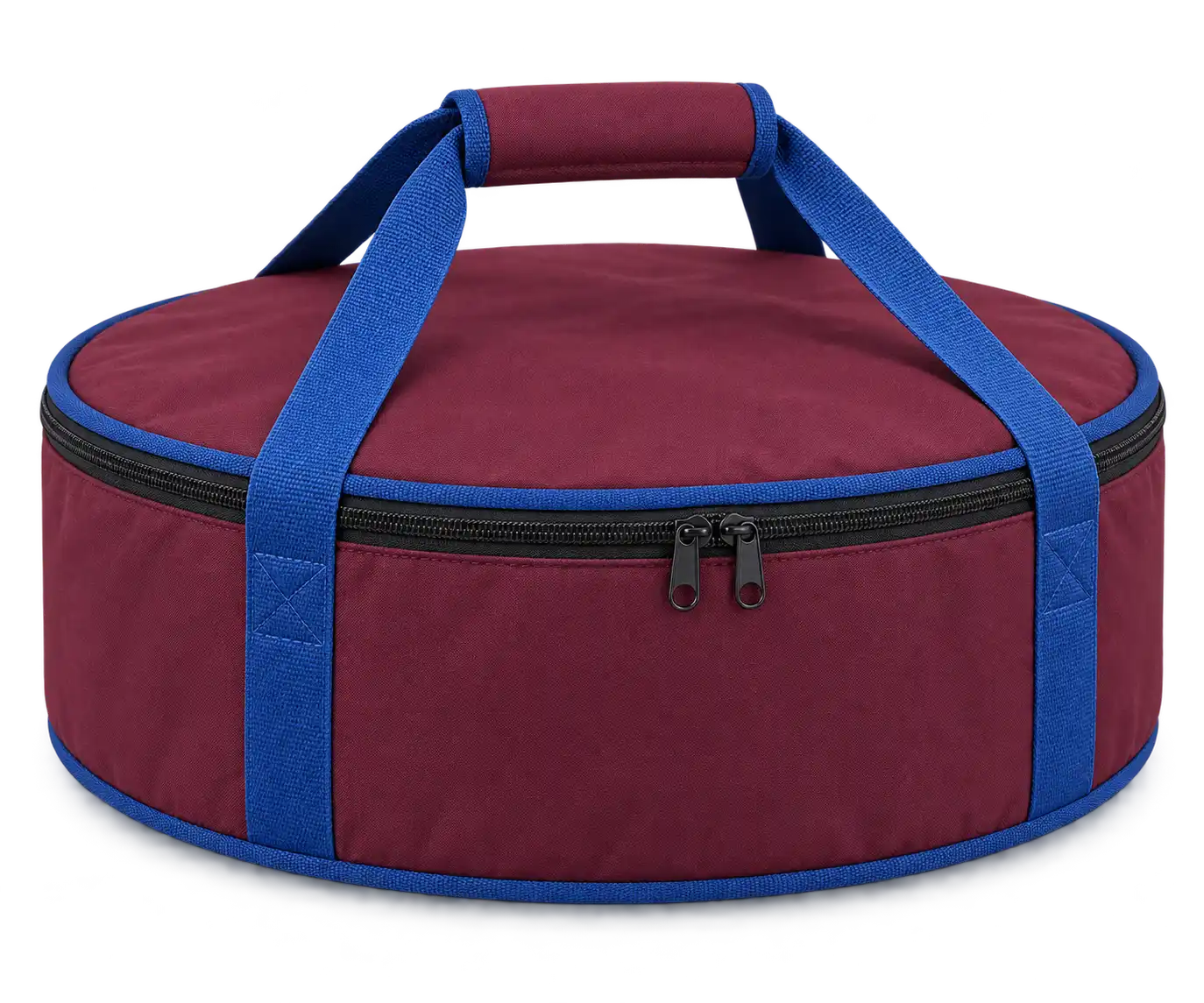 Burgundy Polyspun Canvas Thermal Pizza Delivery Bag — Cobalt blue