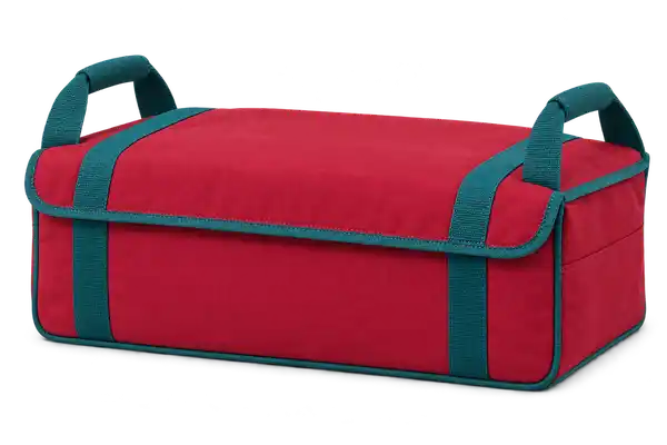Crimson Red Polyspun Canvas Thermal Food Delivery Bag