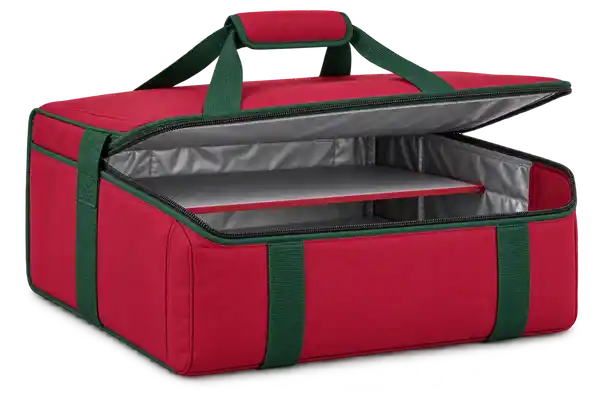 Crimson Red Polyspun Canvas Thermal Pizza Delivery Bag