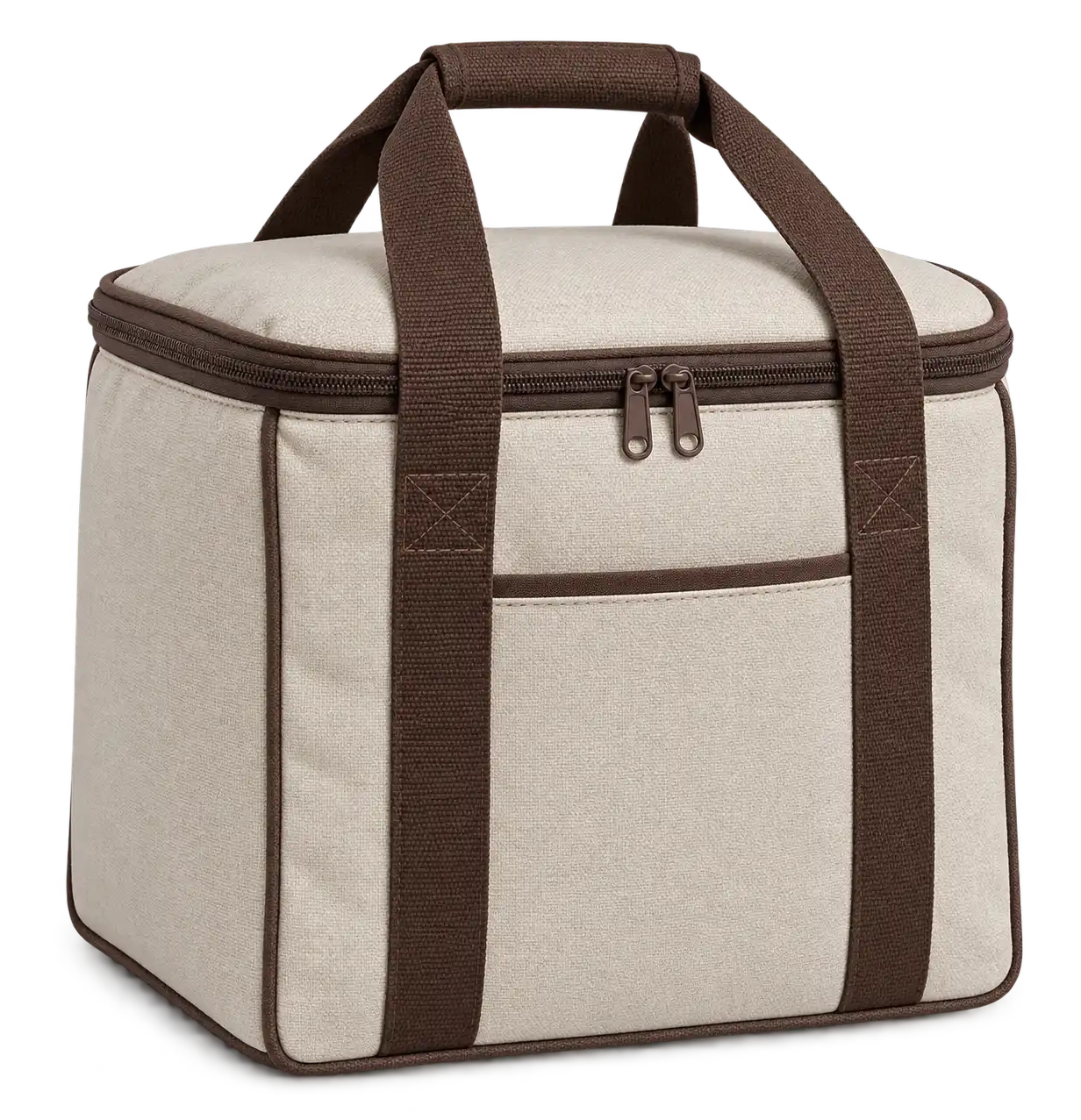 Ivory Stone Polyspun Canvas Thermal Burger Delivery Bag — Chocolate brown