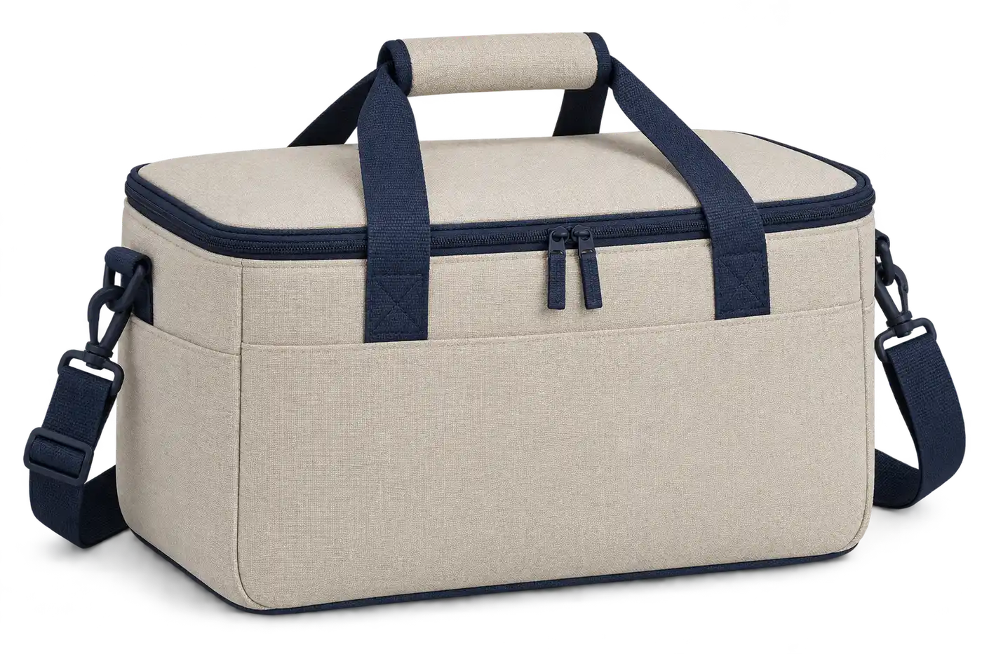 Ivory Stone Polyspun Canvas Thermal Cooler Bag — Navy blue