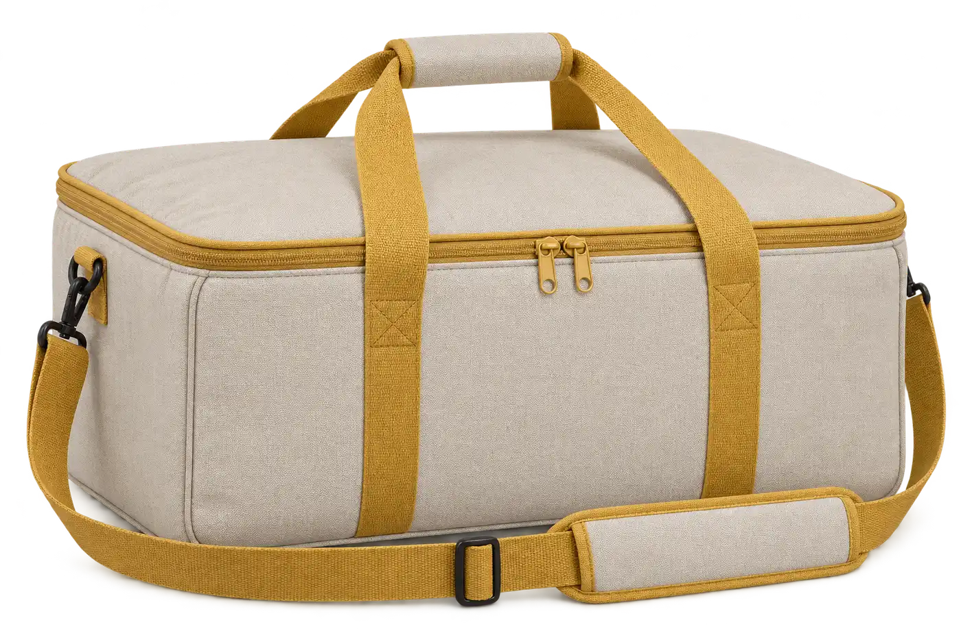 Ivory Stone Polyspun Canvas Thermal Pizza Delivery Bag — Golden yellow