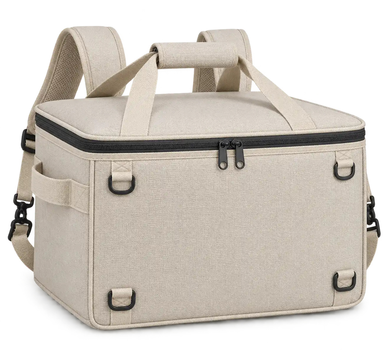 Ivory Stone Polyspun Canvas Insulated Rider Delivery Bag — Cream
