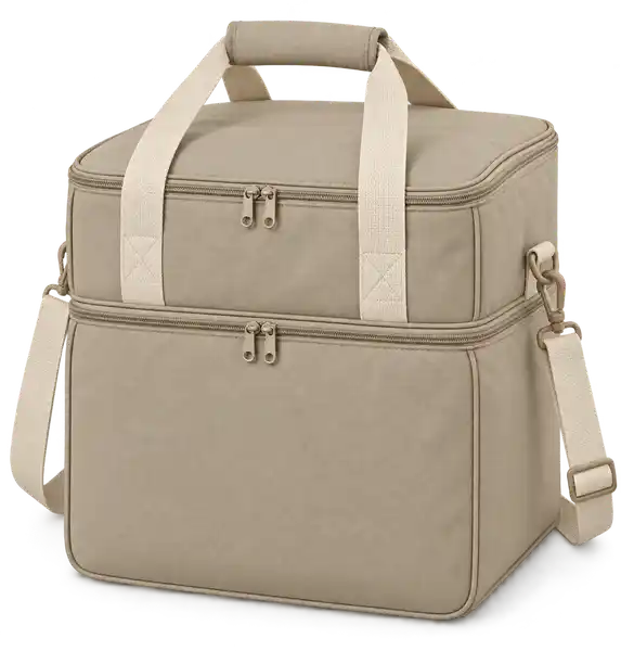 Sand Beige Polyspun Canvas Thermal Burger Delivery Bag