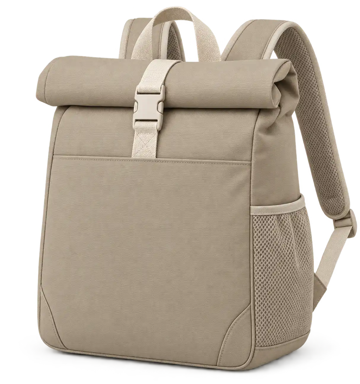 Sand Beige Polyspun Canvas Thermal Cooler Bag — Ivory