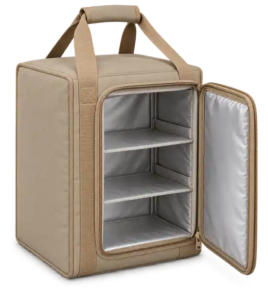 Sand Beige Polyspun Canvas Thermal Food Delivery Bag