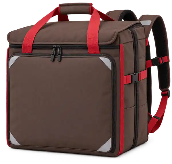 Chocolate Brown Polyspun Canvas Insulated Rider Delivery Bag