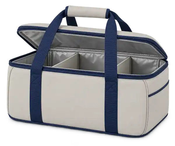 Pale Stone Grey Polyspun Canvas Thermal Burger Delivery Bag