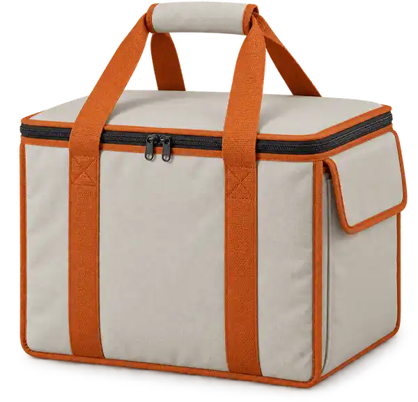 Pale Stone Grey Polyspun Canvas Thermal Food Delivery Bag