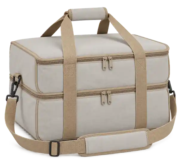 Pale Stone Grey Polyspun Canvas Thermal Pizza Delivery Bag