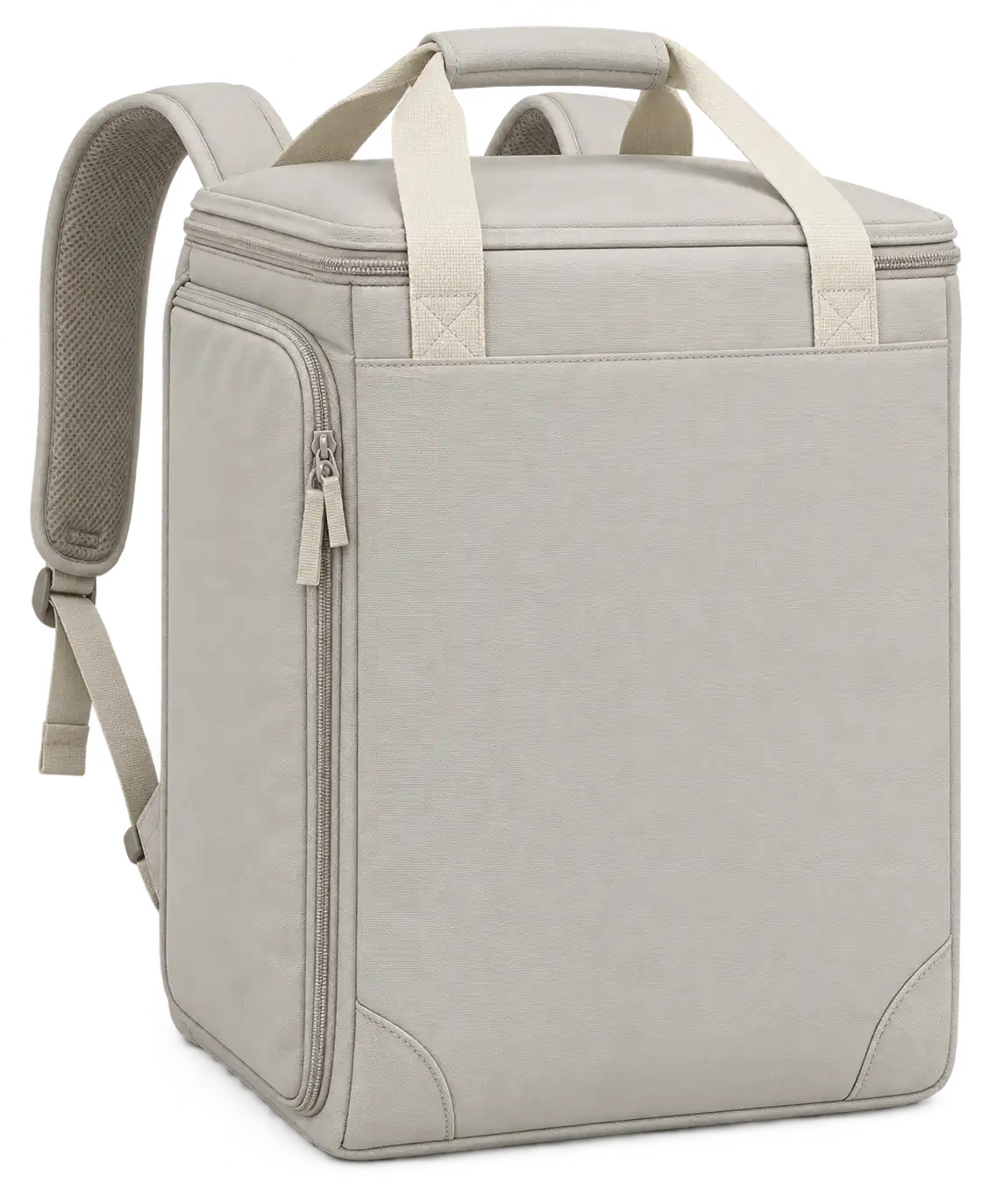 Pale Stone Grey Polyspun Canvas Insulated Rider Delivery Bag — Ivory