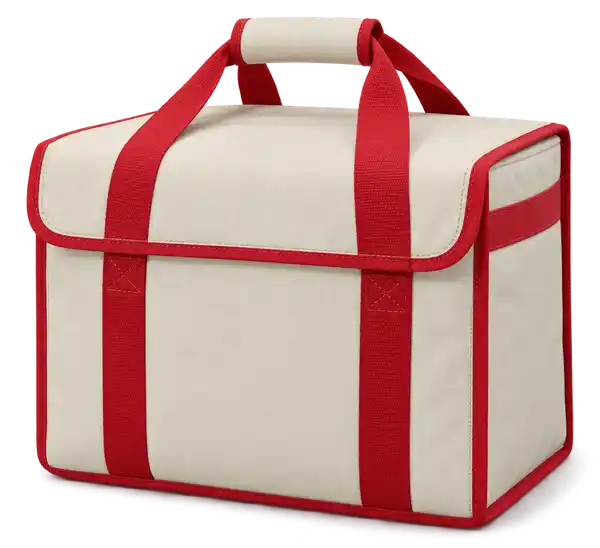 Warm Ivory Polyspun Canvas Thermal Burger Delivery Bag