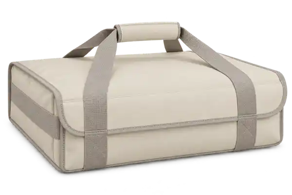 Warm Ivory Polyspun Canvas Thermal Pizza Delivery Bag