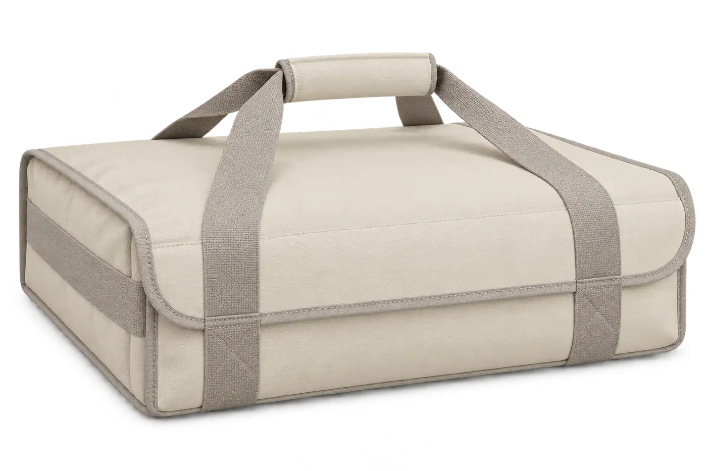 Warm Ivory Polyspun Canvas Thermal Pizza Delivery Bag — Warm grey