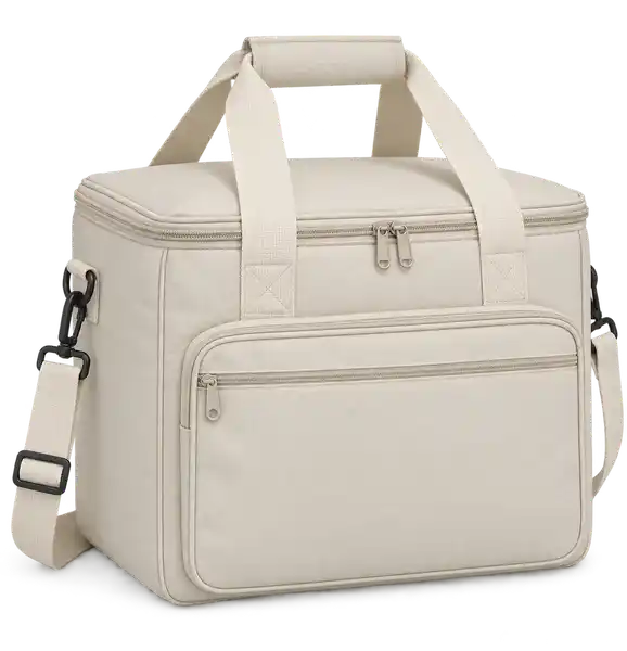 Light Cream Polyspun Canvas Thermal Burger Delivery Bag