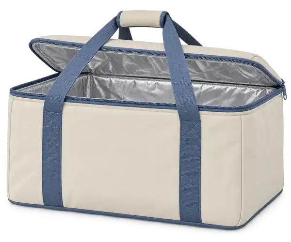 Light Cream Polyspun Canvas Thermal Food Delivery Bag
