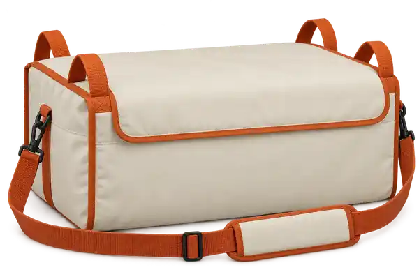 Light Cream Polyspun Canvas Thermal Pizza Delivery Bag