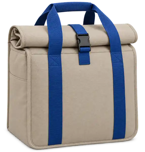 Warm Greige Polyspun Canvas Thermal Burger Delivery Bag