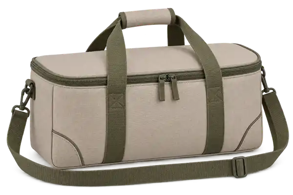 Warm Greige Polyspun Canvas Thermal Cooler Bag