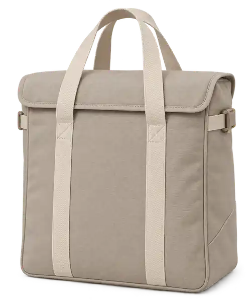 Warm Greige Polyspun Canvas Thermal Food Delivery Bag