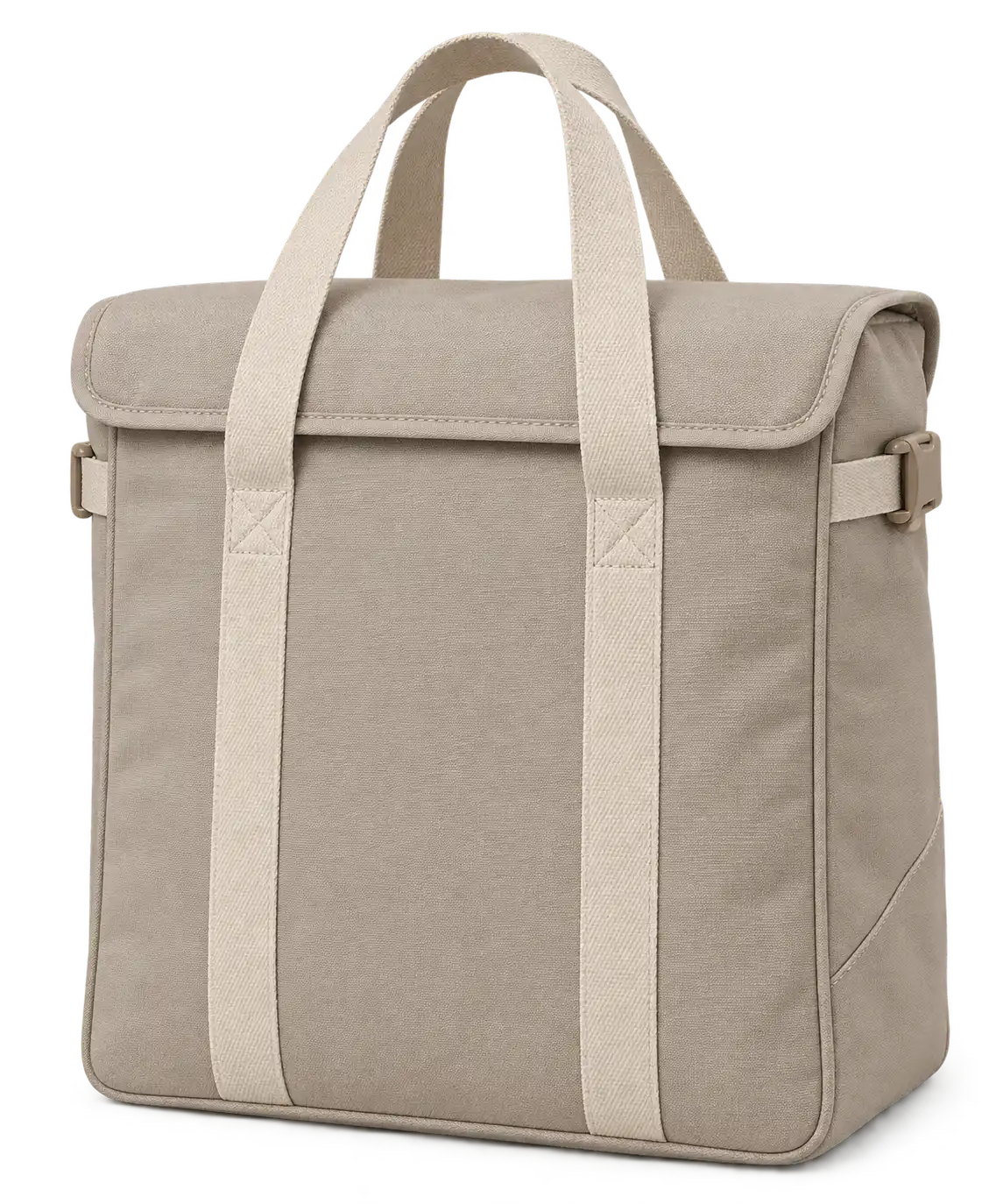 Warm Greige Polyspun Canvas Thermal Food Delivery Bag — Cream