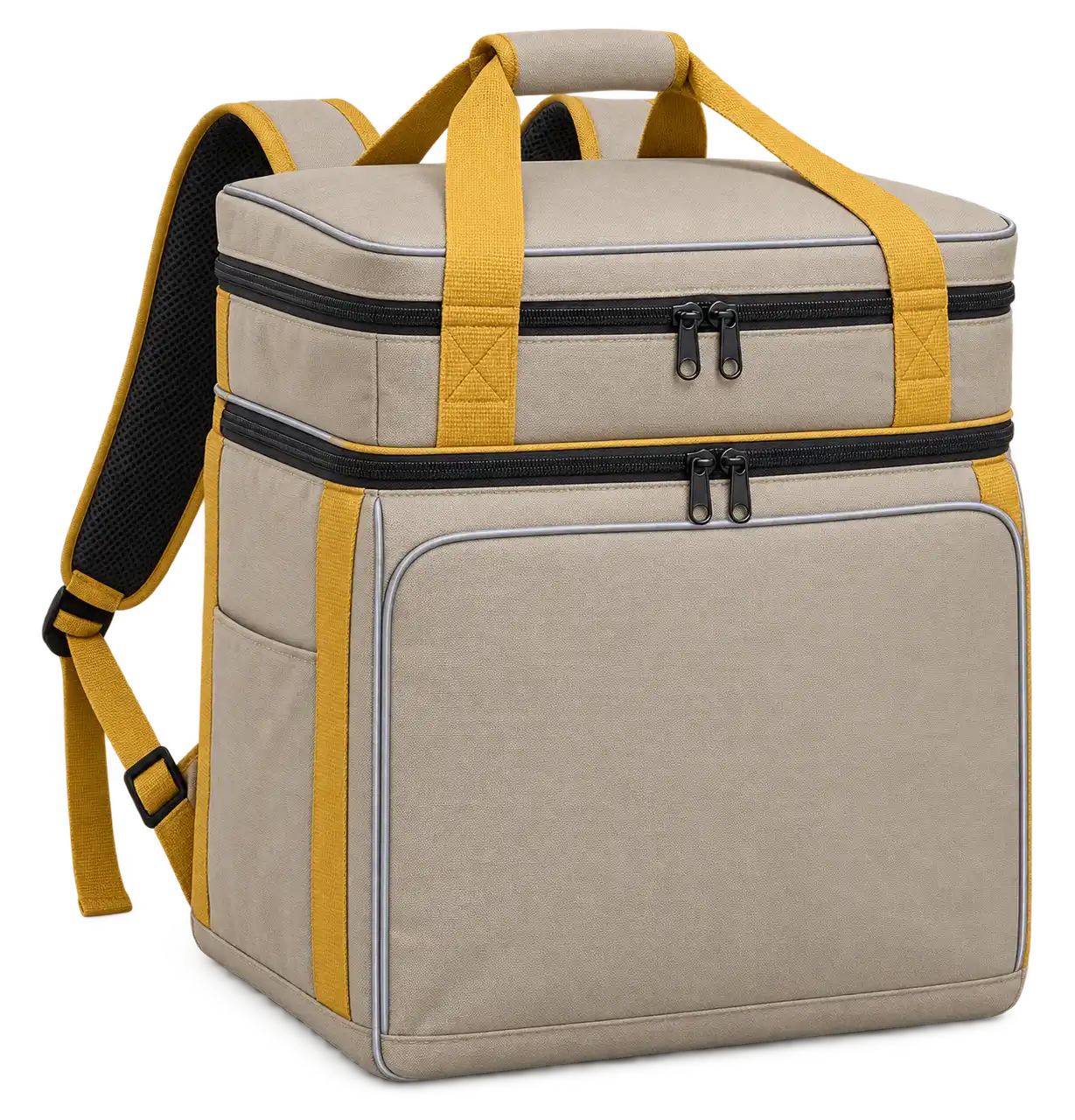 Warm Greige Polyspun Canvas Insulated Rider Delivery Bag — Golden yellow