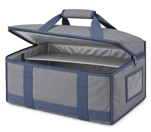 Cool Medium Grey Polyspun Canvas Thermal Pizza Delivery Bag