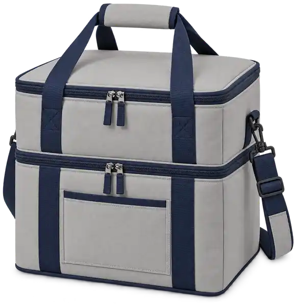 Light Warm Grey Polyspun Canvas Thermal Food Delivery Bag