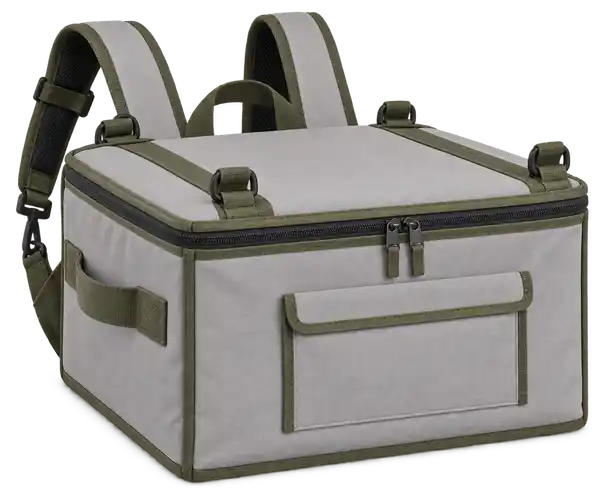 Light Warm Grey Polyspun Canvas Insulated Rider Delivery Bag