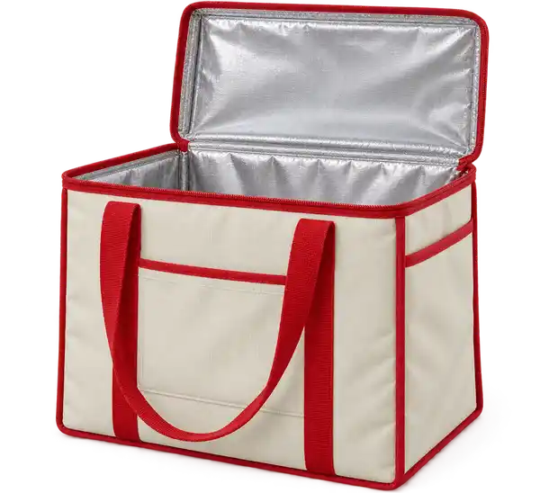 Ivory Solution-Dyed Polyester Thermal Food Delivery Bag