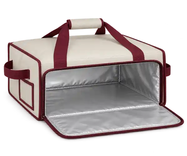 Ivory Solution-Dyed Polyester Thermal Pizza Delivery Bag