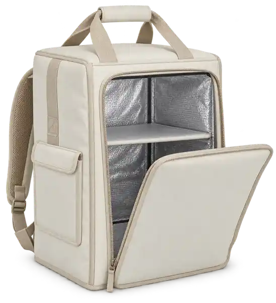 Ivory Solution-Dyed Polyester Insulated Rider Delivery Bag
