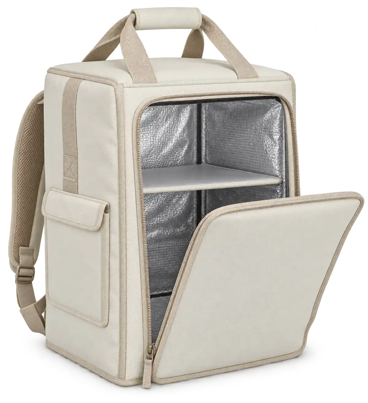 Ivory Solution-Dyed Polyester Insulated Rider Delivery Bag — Sand beige
