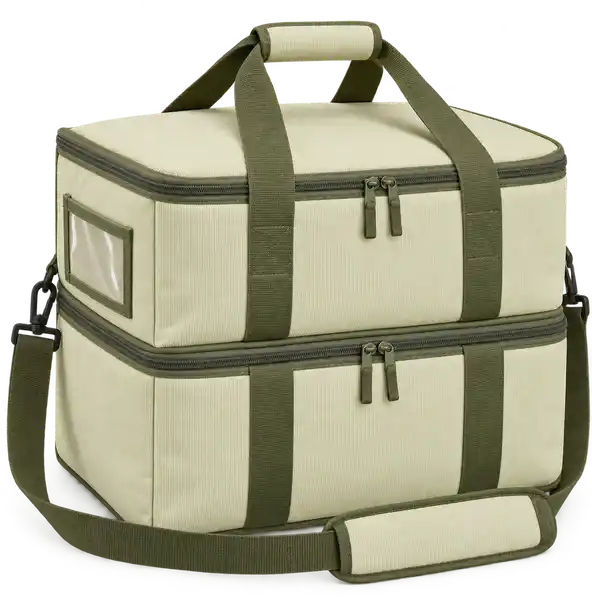 Pale Yellow Cream Solution-Dyed Polyester Thermal Burger Delivery Bag